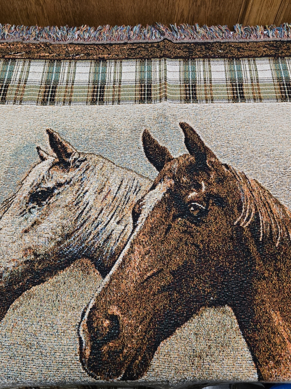 Field Of Dreams Horse Cotton Tapestry Throw Blanket